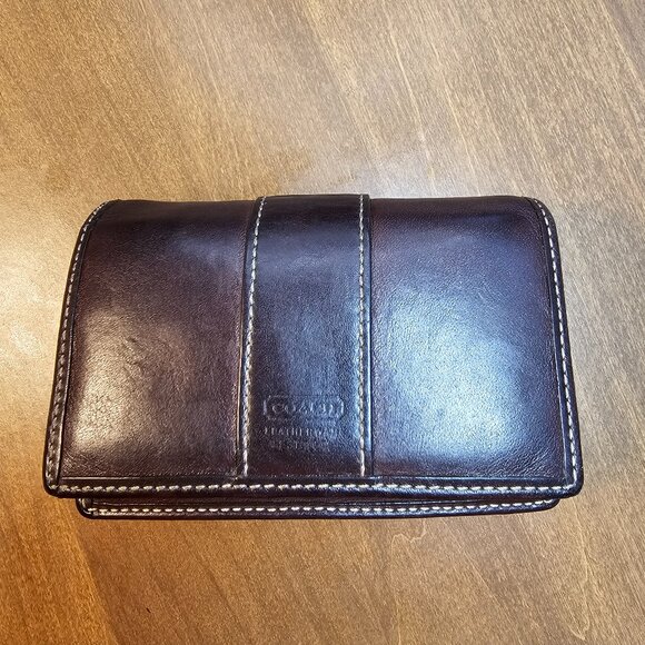 Coach Vintage Leather Key Chain Wallet Brown - Picture 1 of 8